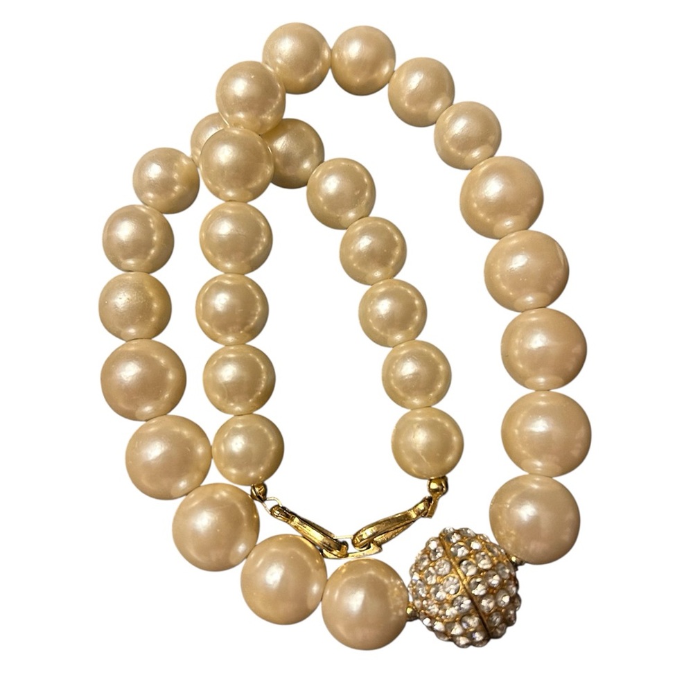 NWOT Faux pearl & rhinestones double wrap bracelet